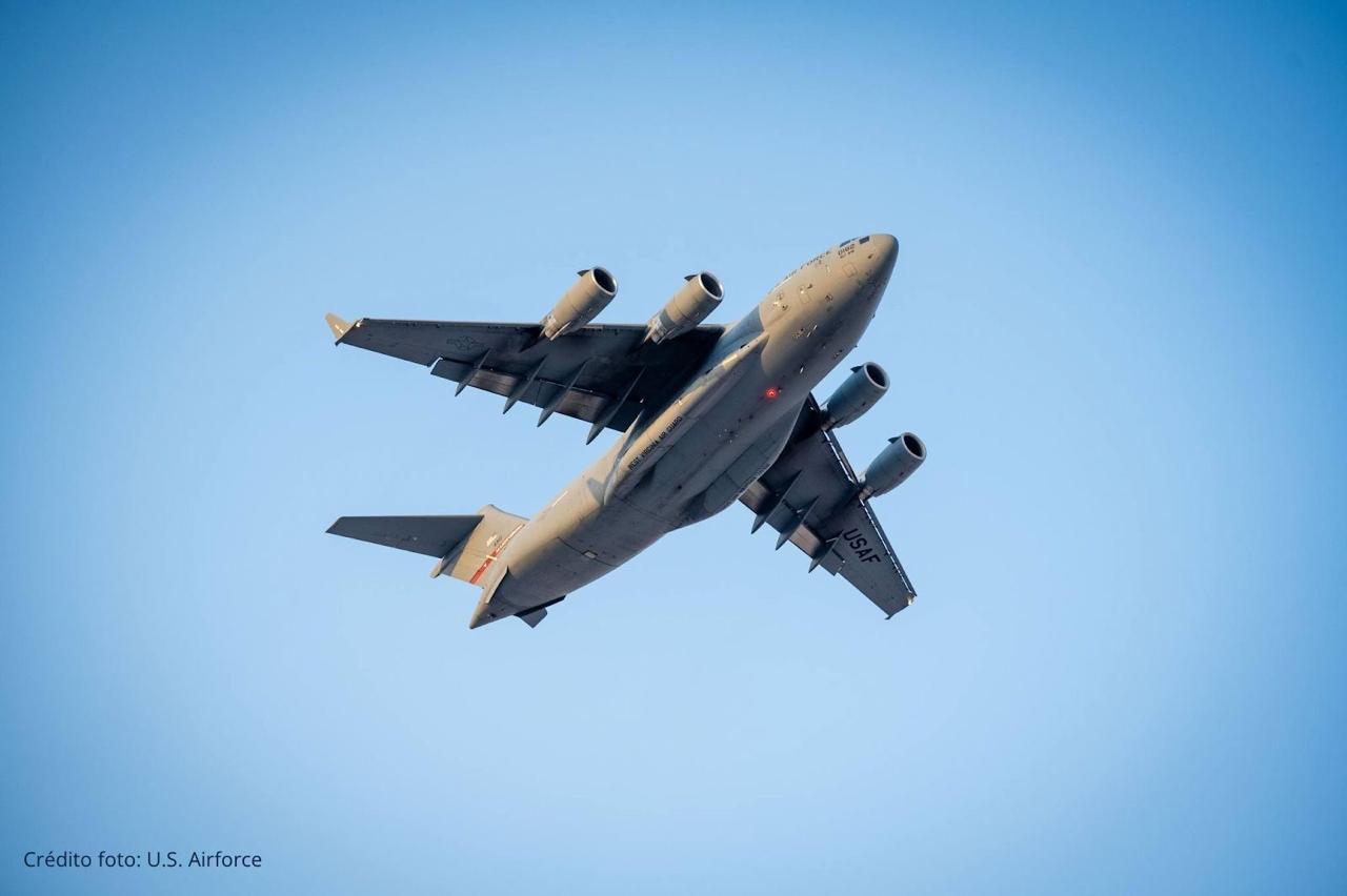 Un avión C-17 Globemaster III llegará a Guatemala durante el fin de semana.