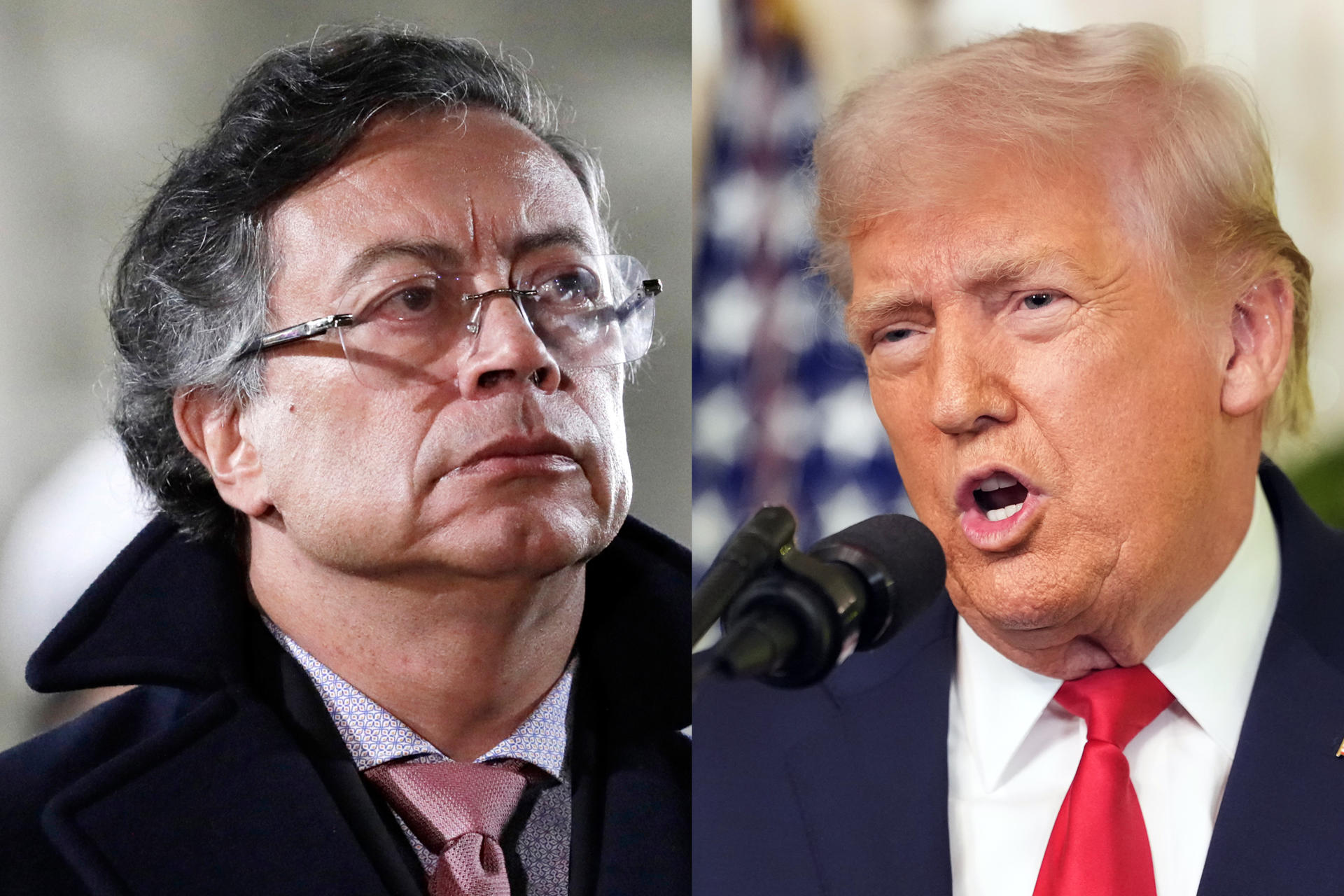 El presidente de Colombia, Gustavo Petro (i), y el presidente de Estados Unidos, Donald Trump (d). / Foto: EFE, archivo.