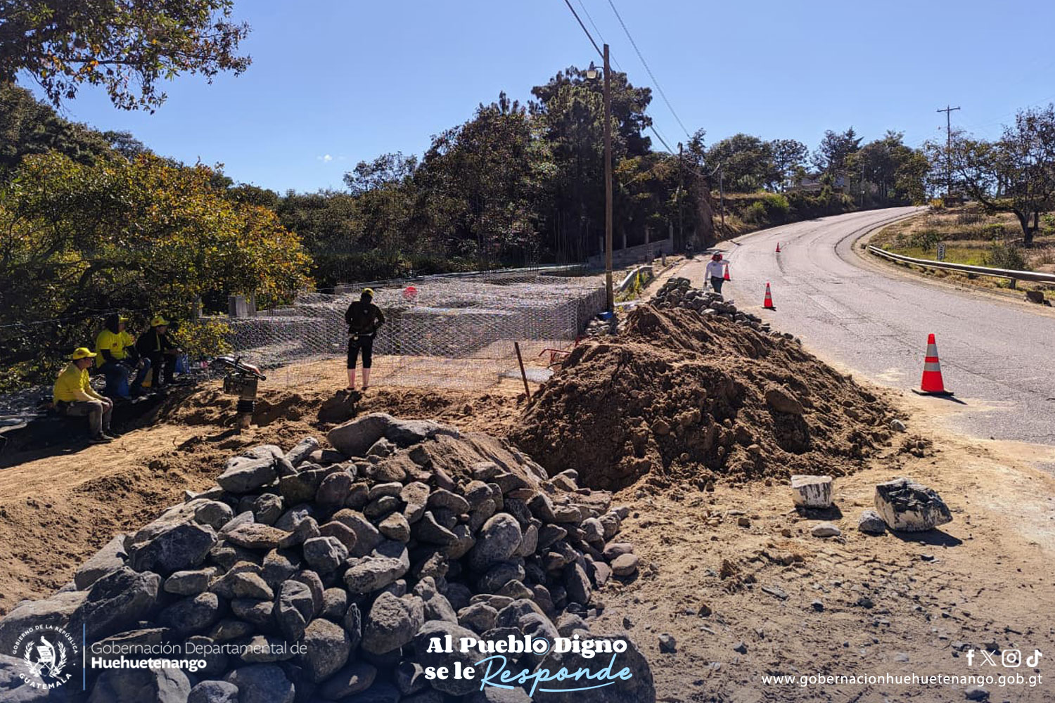 Siguen las acciones de mitigación en el kilómetro 265 de Huehuetenango