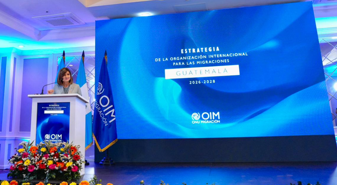 Vicepresidenta participa en la presentación de la Estrategia País 2026-2028 de la OIM en Guatemala. (Foto: vicepresidencia)