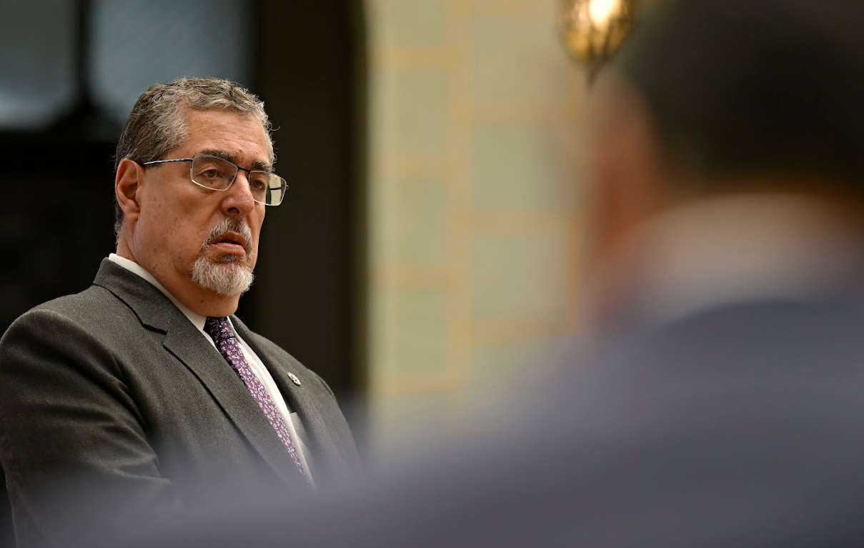 Presidente Bernardo Arévalo, durante la ronda, / Foto: Alvaro Interiano.