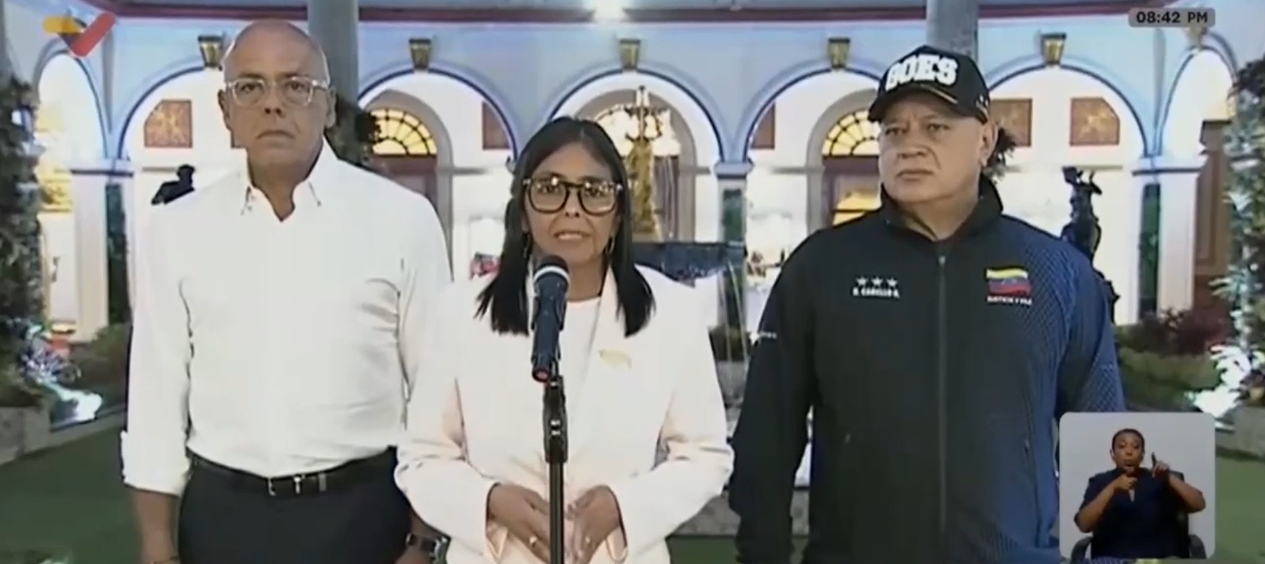 La presidenta encargada de Venezuela, junto a otros funcionarios, expuso que debe haber respeto en las relaciones con EE. UU.