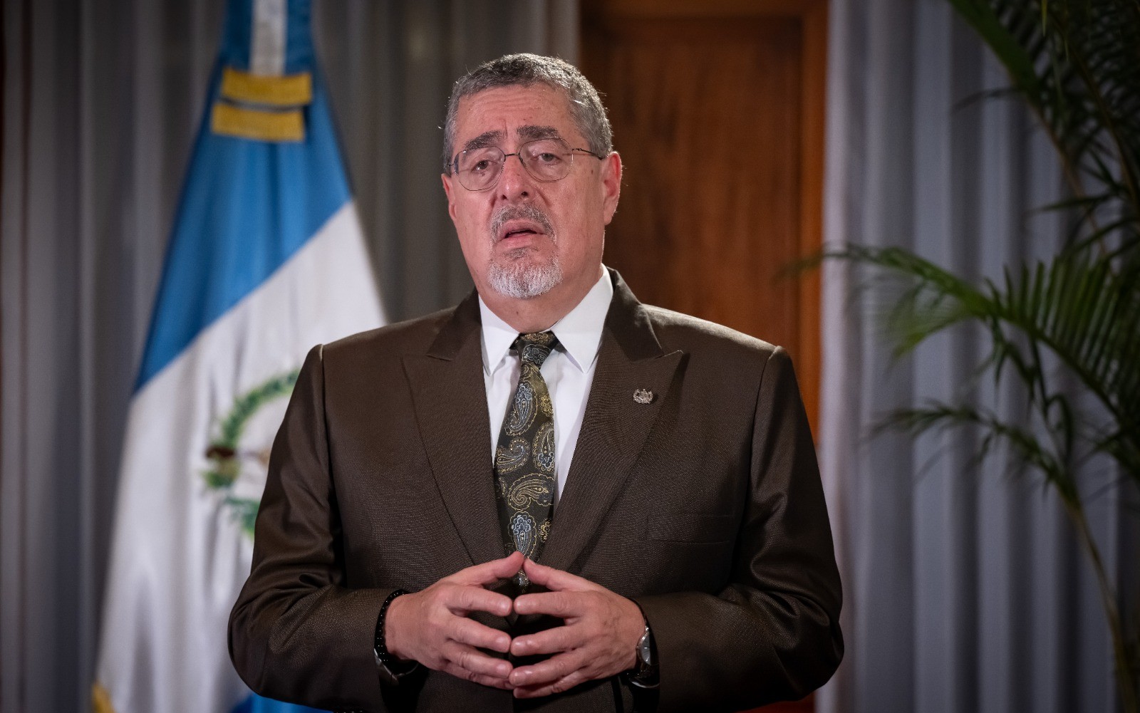 Presidente Bernardo Arévalo se pronuncia sobre la incautación de 4.9 toneladas de cocaína. / Foto: Álvaro Interiano.