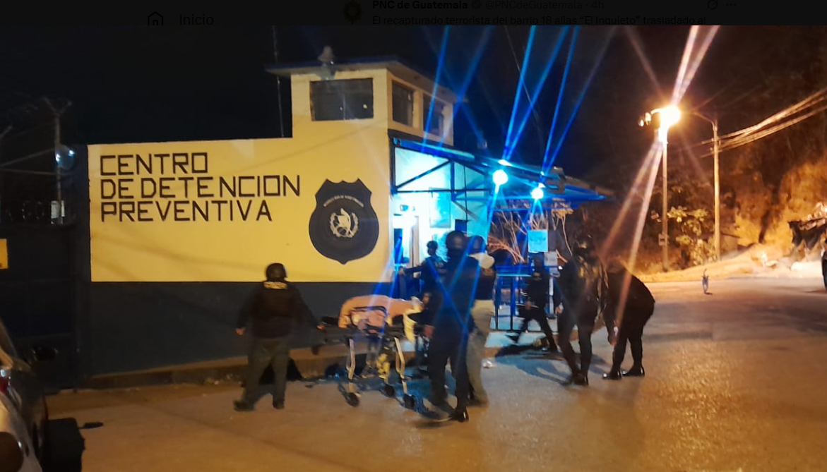 Trasladan a alias “El Inquieto”, uno de los prófugos de Fraijanes II al Preventivo de la zona 18