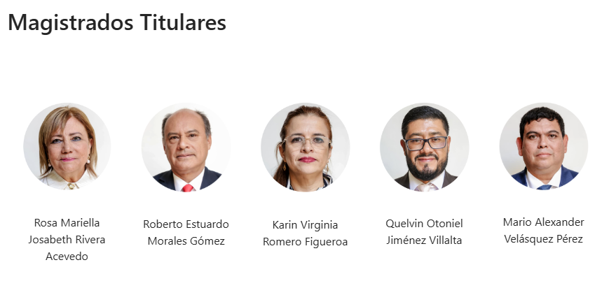 Magistrados titulares del TSE. 