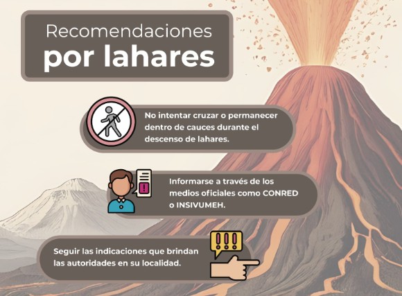 Lluvias generan descenso de lahar en la Barranca Ceniza, afluente del río Achiguate en volcán de Fuego