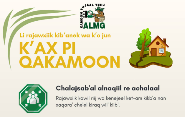 ALMG difunde infografías de prevención en sakapulteko./Foto: ALMG.