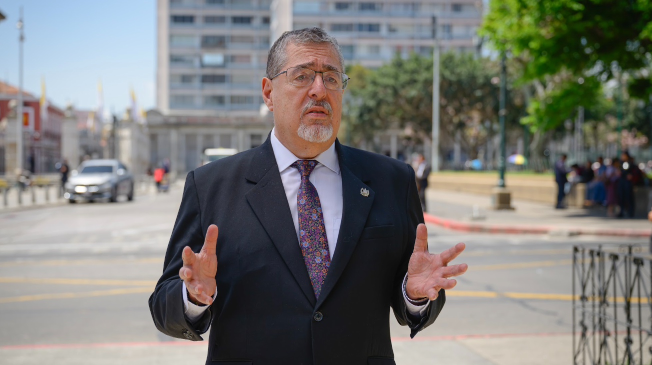 Presidente Bernardo Arévalo en su mensaje sobre los combustibles. / Foto: Álvaro Interiano.