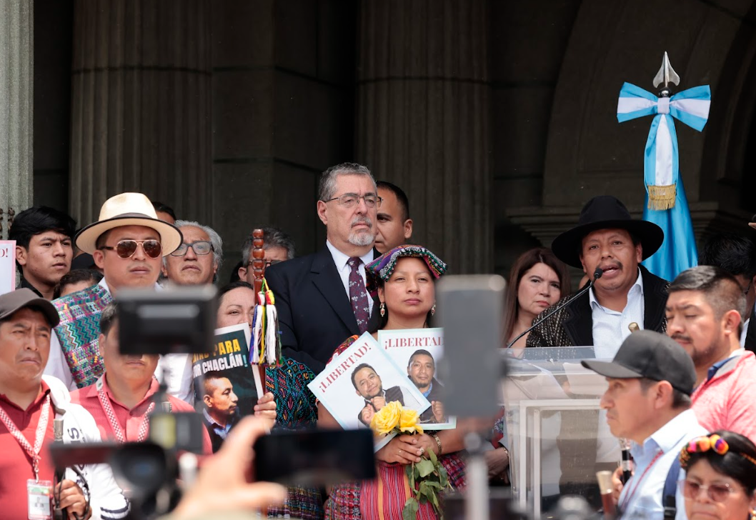 Presidente recibe a autoridades indígenas que marchaban en solidaridad con Luis Pacheco y Héctor Chaclán