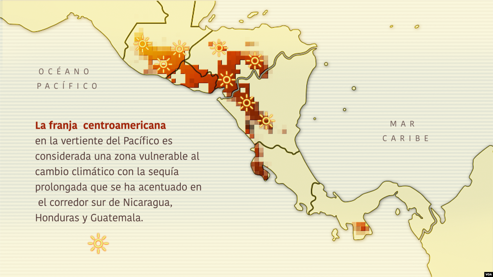 El corredor seco de Centroamérica abarca áreas desde México hasta Panamá.