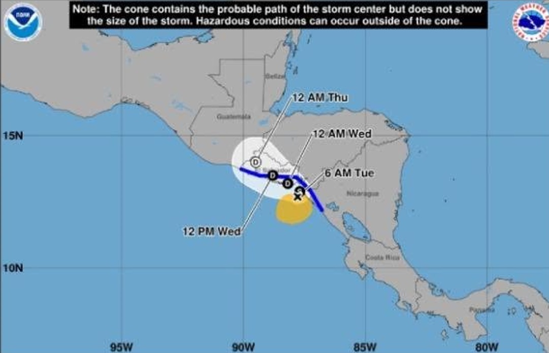 Se prevé que la tormenta Cristina no cause un efecto directo en Guatemala