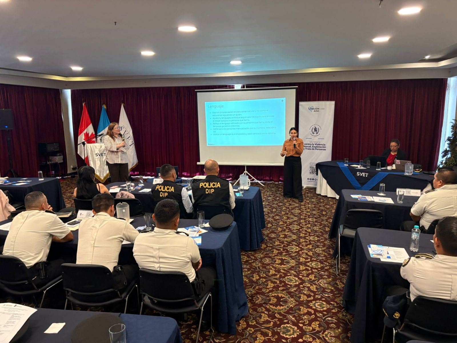 SVET trabaja en el fortalecimiento de la capacidad de los agentes de la PNC. (Foto: SVET)